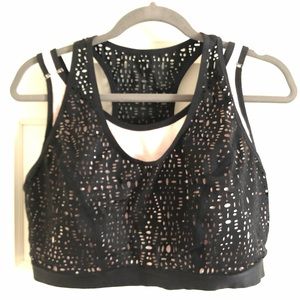 Geo-cut racer back sports bra, wire free size 24